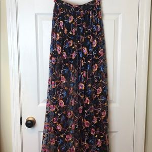 Boohoo sheer lace maxi skirt